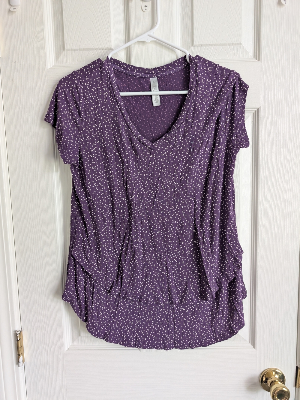 Latched Mama | Purple Polka Dot V-Neck Maternity/Nursing Top